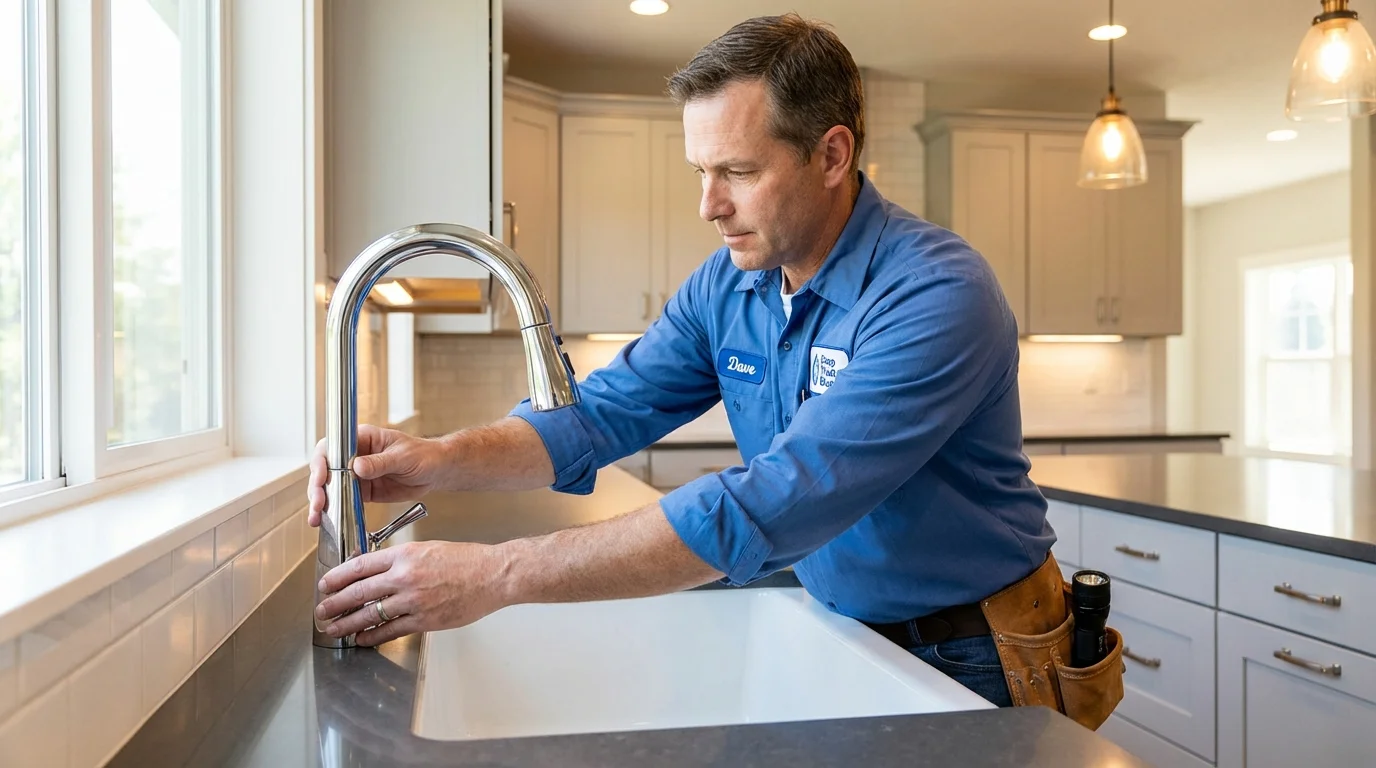 Kitchen faucet installation by Johns Plumbing LLC in Cadiz